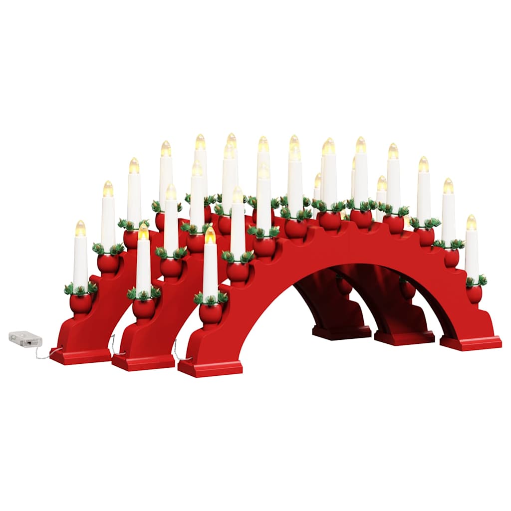 Arche de Bougies de Noël avec 10 Bougies LED 3 pcs Rouge - XIOS
