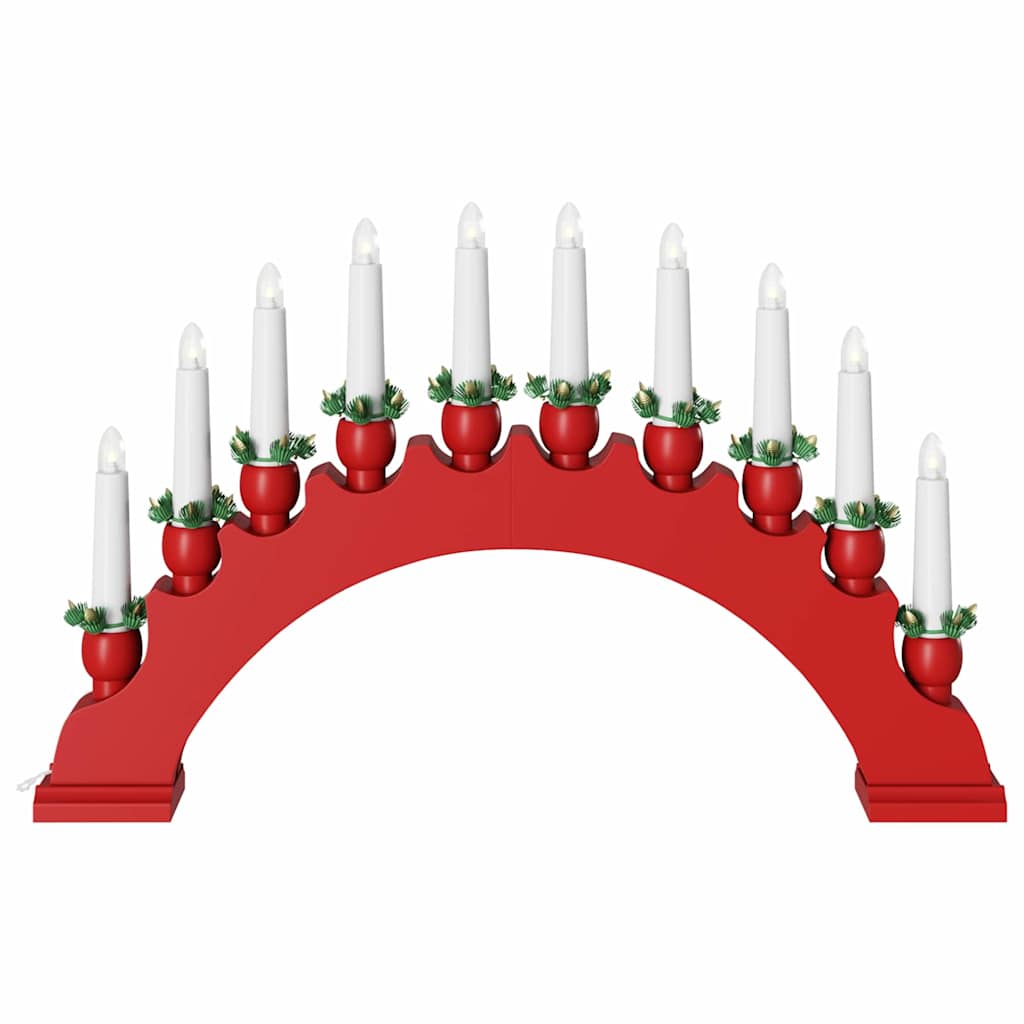 Arche de Bougies de Noël avec 10 Bougies LED 3 pcs Rouge - XIOS