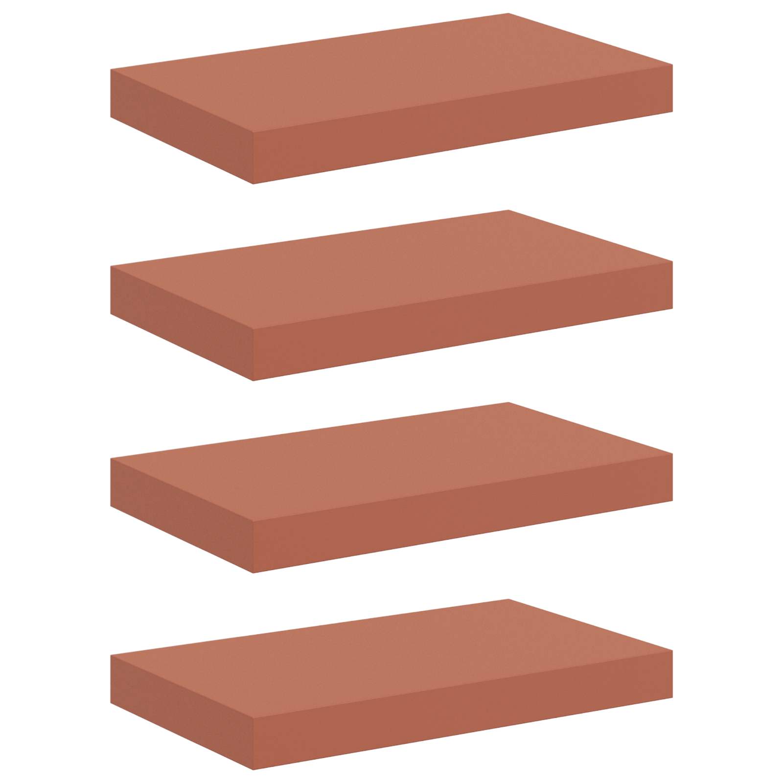 Étagère Murale 4 pcs Rouge 40 x 23,5 x 4 cm Bois d'ingénierie - XIOS