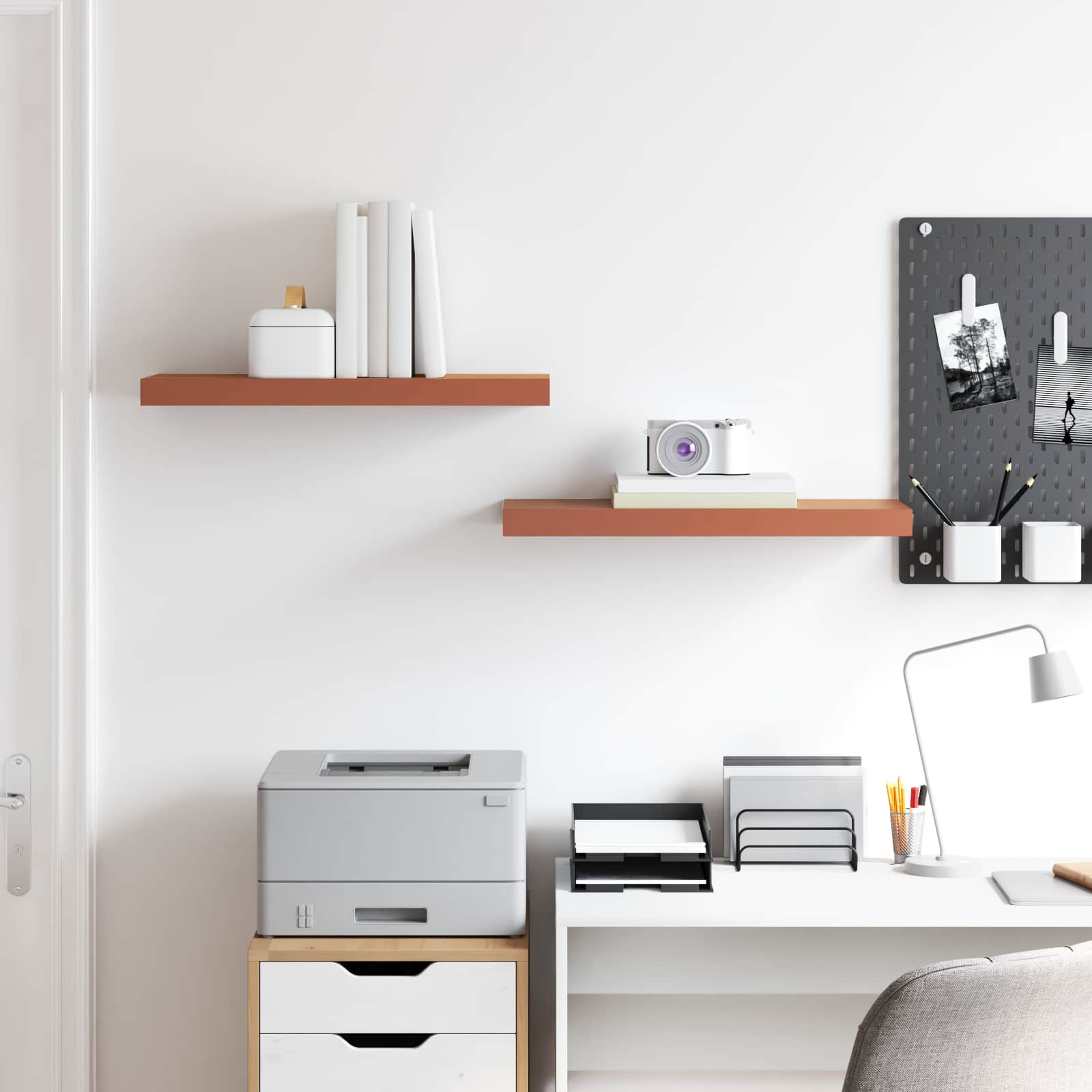 Étagère Murale 2 pcs Rouge 50 x 23 x 4 cm Bois d'ingénierie - XIOS