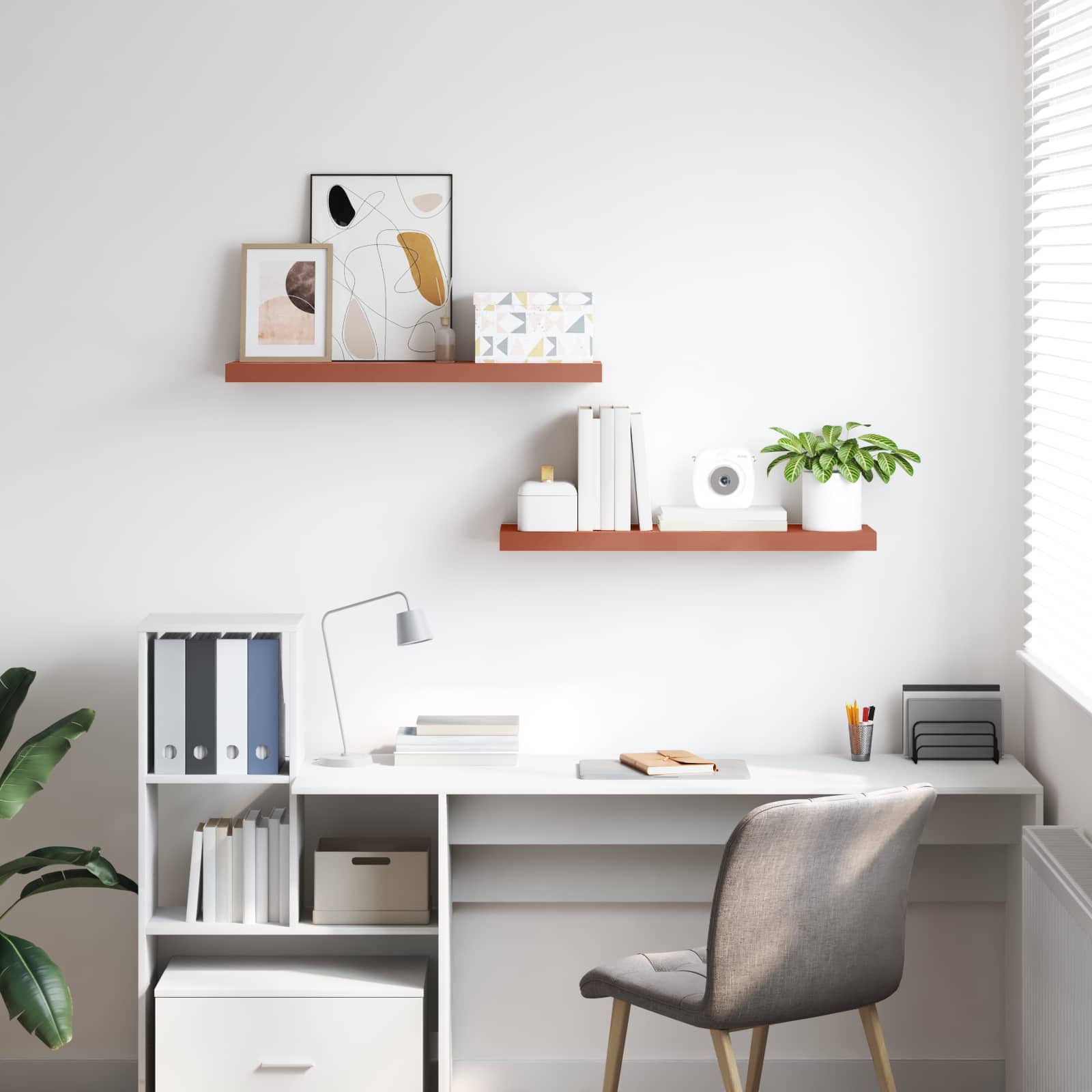 Étagère Murale 2 pcs Rouge 80 x 23,5 x 4 cm Bois d'ingénierie - XIOS