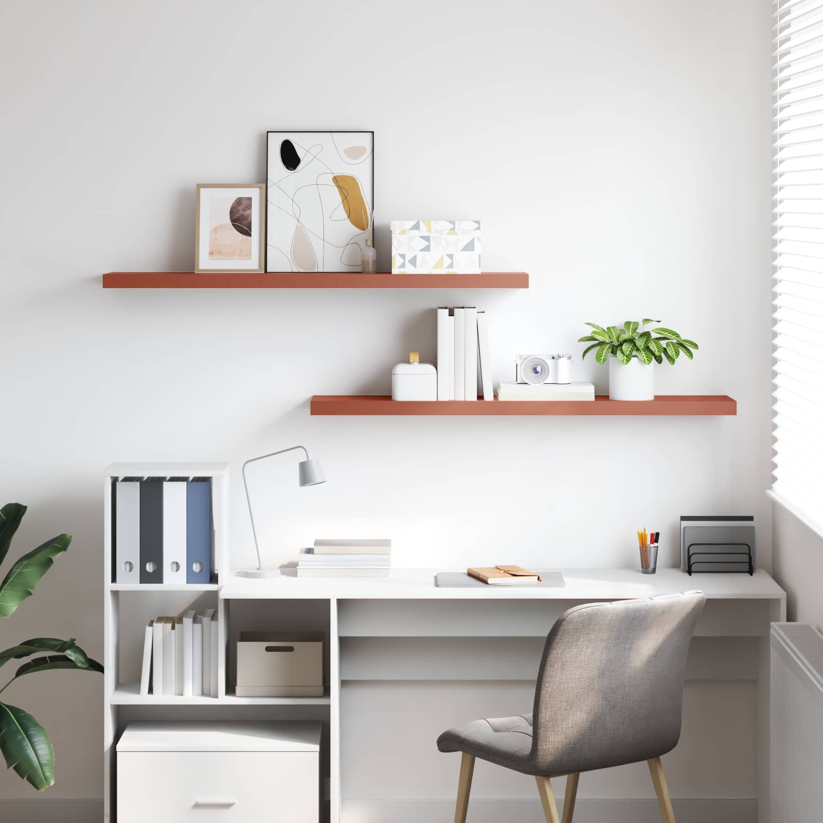 Étagère Murale 2 pcs Rouge 120 x 23,5 x 4 cm Bois d'ingénierie - XIOS