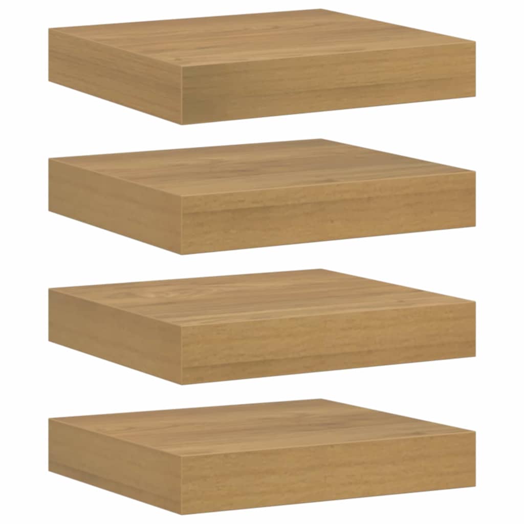 Étagère Murale 4 pcs Marron 23 x 23,5 x 4 cm Bois d'ingénierie - XIOS