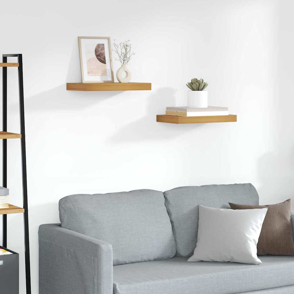 Étagère Murale 2 pcs Marron 40 x 23,5 x 4 cm Bois d'ingénierie - XIOS