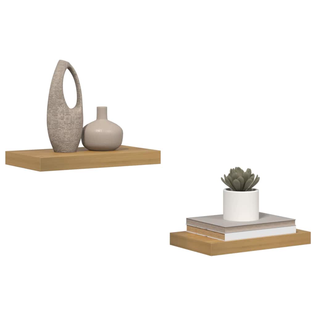 Étagère Murale 2 pcs Marron 40 x 23,5 x 4 cm Bois d'ingénierie - XIOS