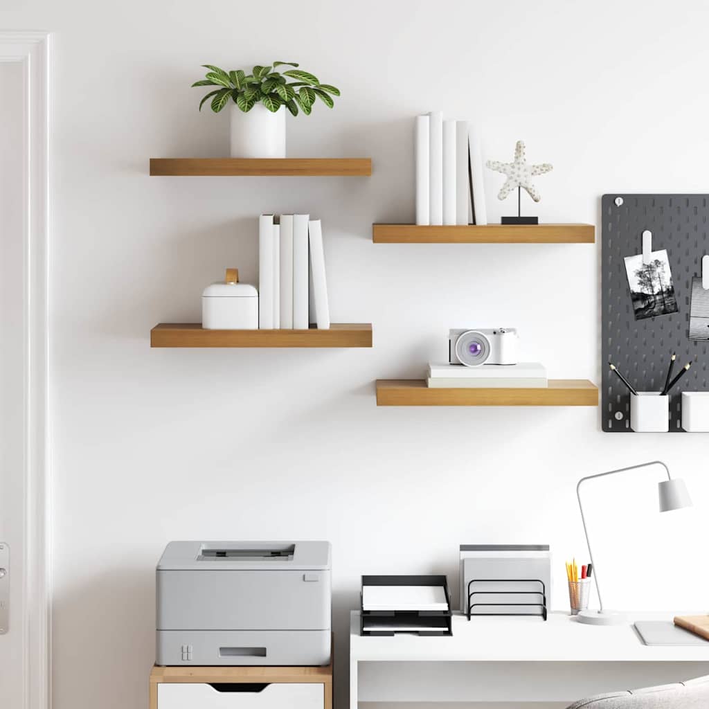 Étagère Murale 4 pcs Marron 50 x 23 x 4 cm Bois d'ingénierie - XIOS