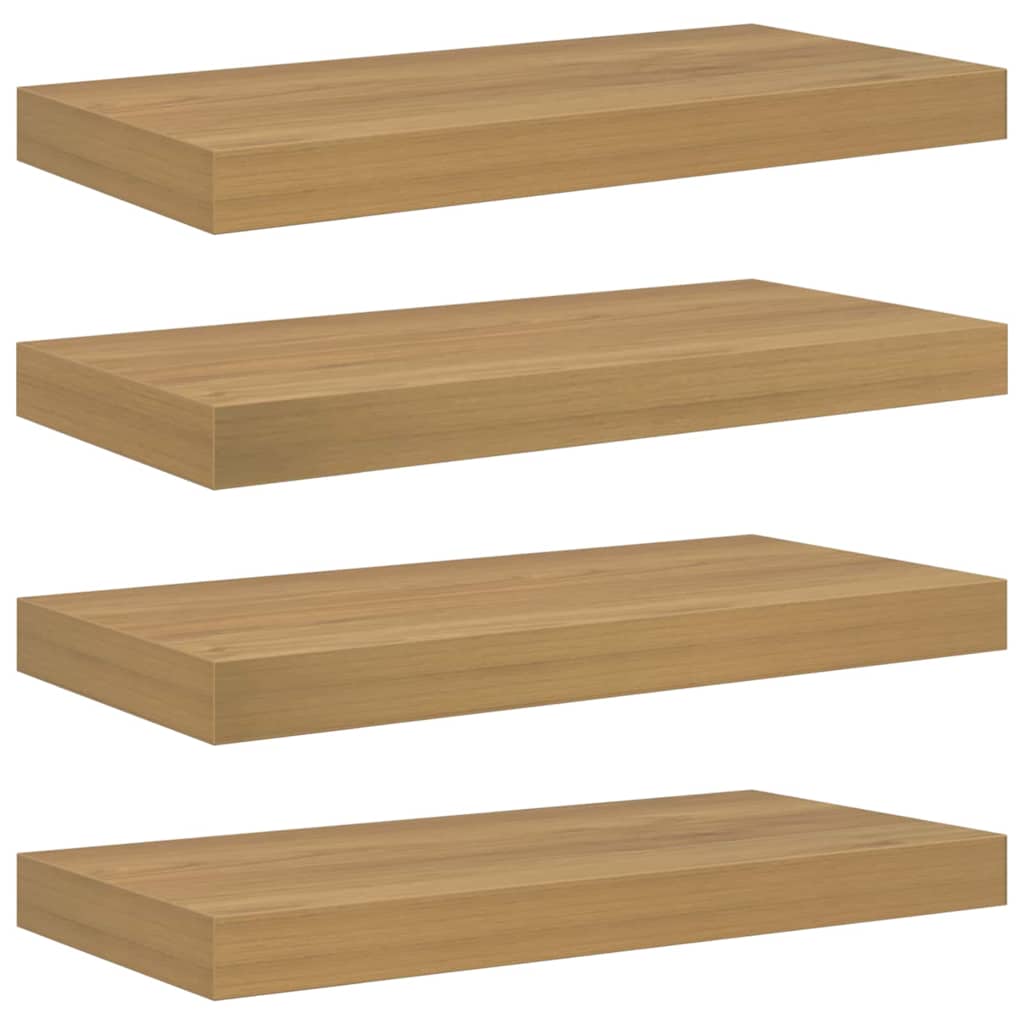 Étagère Murale Montage mural 4 pc Marron 50 x 23,5 x 3,8 cm