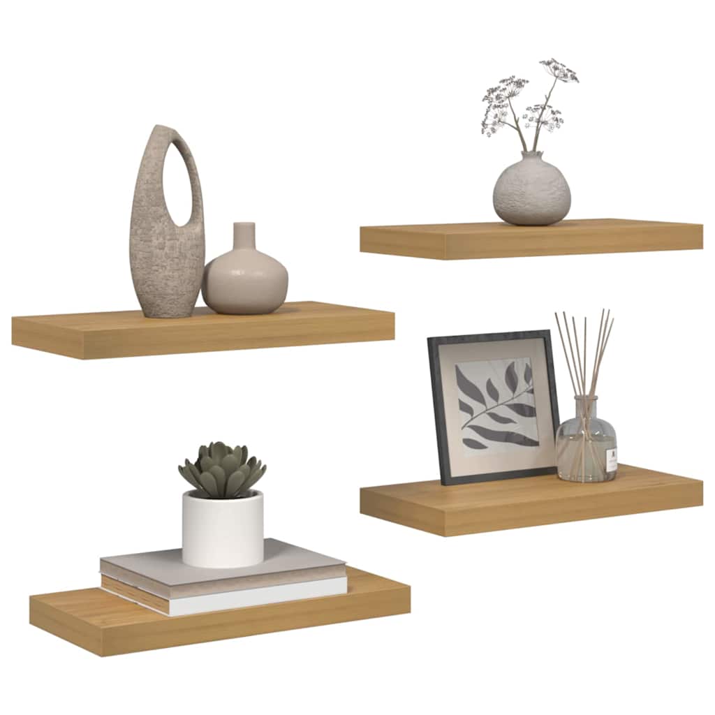Étagère Murale Montage mural 4 pc Marron 50 x 23,5 x 3,8 cm