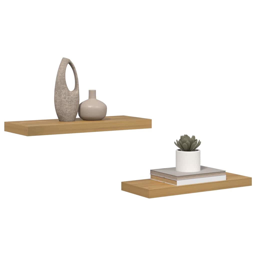Étagère Murale 2 pcs Marron 50 x 23 x 4 cm Bois d'ingénierie - XIOS