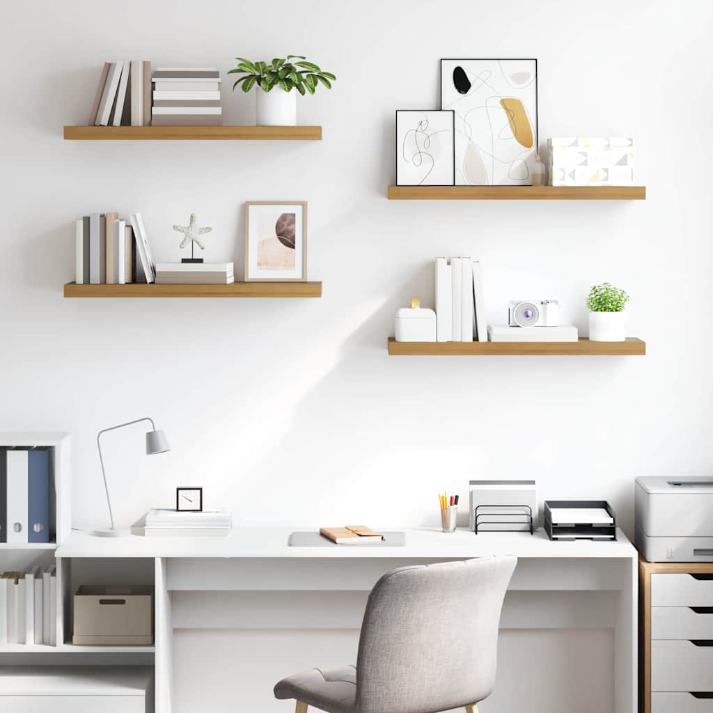 Étagère Murale 4 pcs Marron 80 x 23,5 x 4 cm Bois d'ingénierie - XIOS