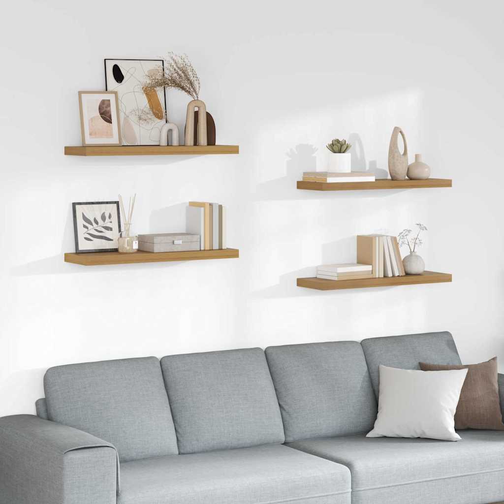 Étagère Murale 4 pcs Marron 90 x 23,5 x 4 cm Bois d'ingénierie - XIOS