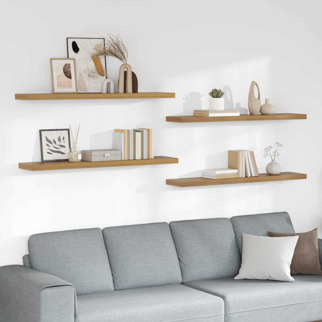 Étagère Murale Montage mural 4 pc Marron 120 x 23,5 x 3,8 cm - XIOS