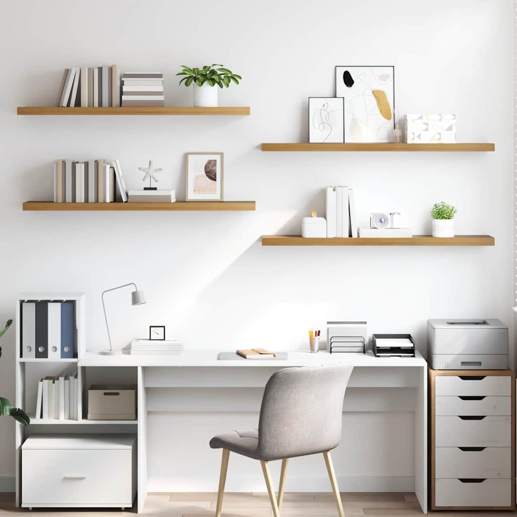 Étagère Murale 4 pcs Marron 120 x 23,5 x 4 cm Bois d'ingénierie - XIOS