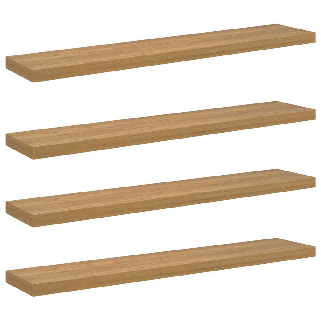 Étagère Murale 4 pcs Marron 120 x 23,5 x 4 cm Bois d'ingénierie - XIOS