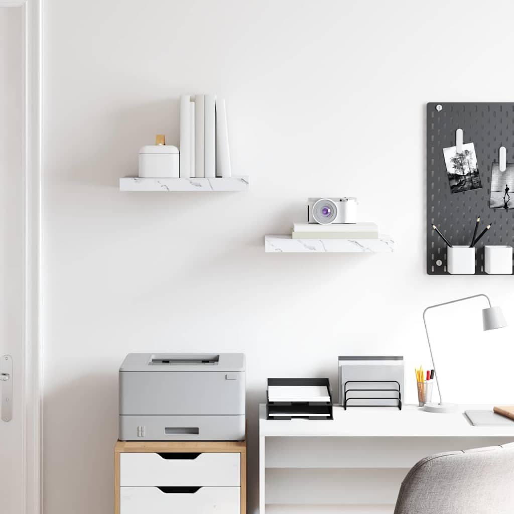 Étagère Murale 2 pcs Marbre blanc 40 x 23,5 x 4 cm - XIOS