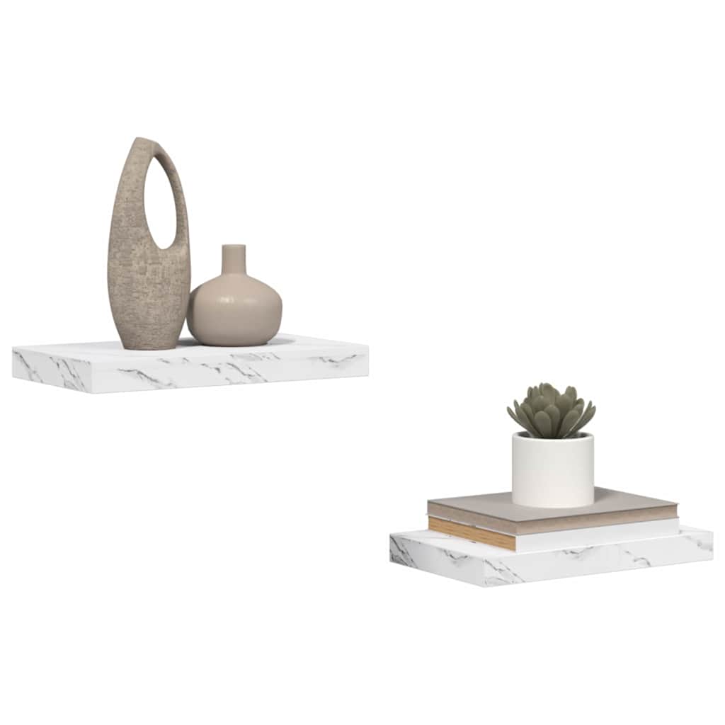 Étagère Murale 2 pcs Marbre blanc 40 x 23,5 x 4 cm - XIOS