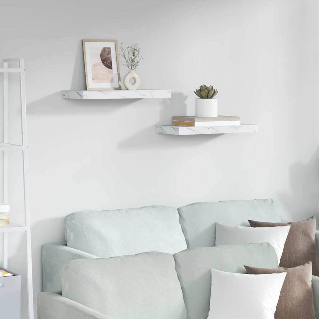 Étagère Murale 2 pcs Marbre blanc 50 x 23,5 x 4 cm - XIOS
