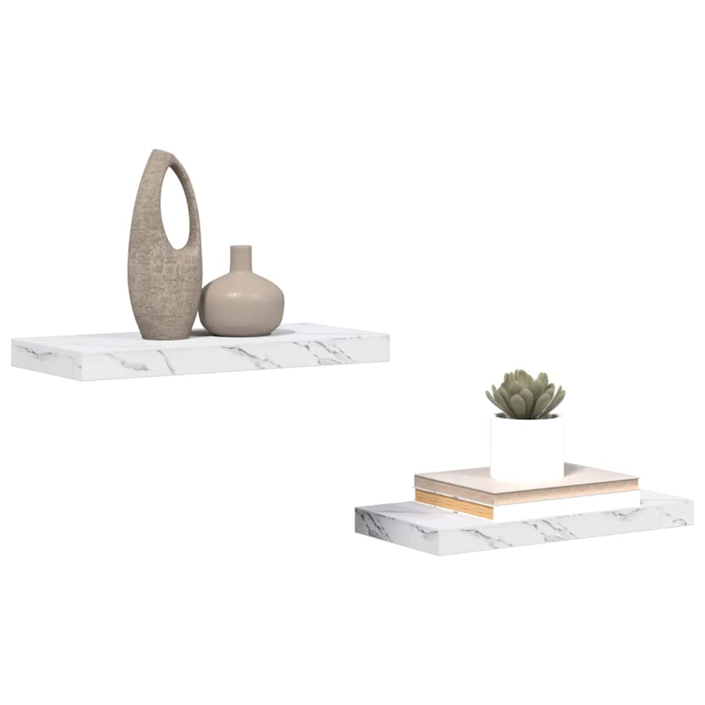 Étagère Murale 2 pcs Marbre blanc 50 x 23,5 x 4 cm - XIOS