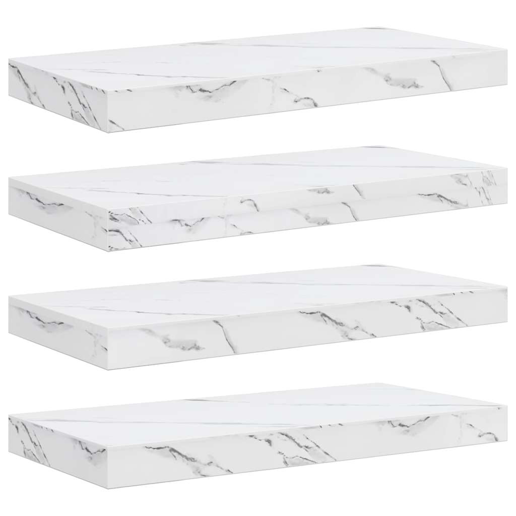Étagère Murale 4 pcs Marbre blanc 50 x 23,5 x 4 cm - XIOS