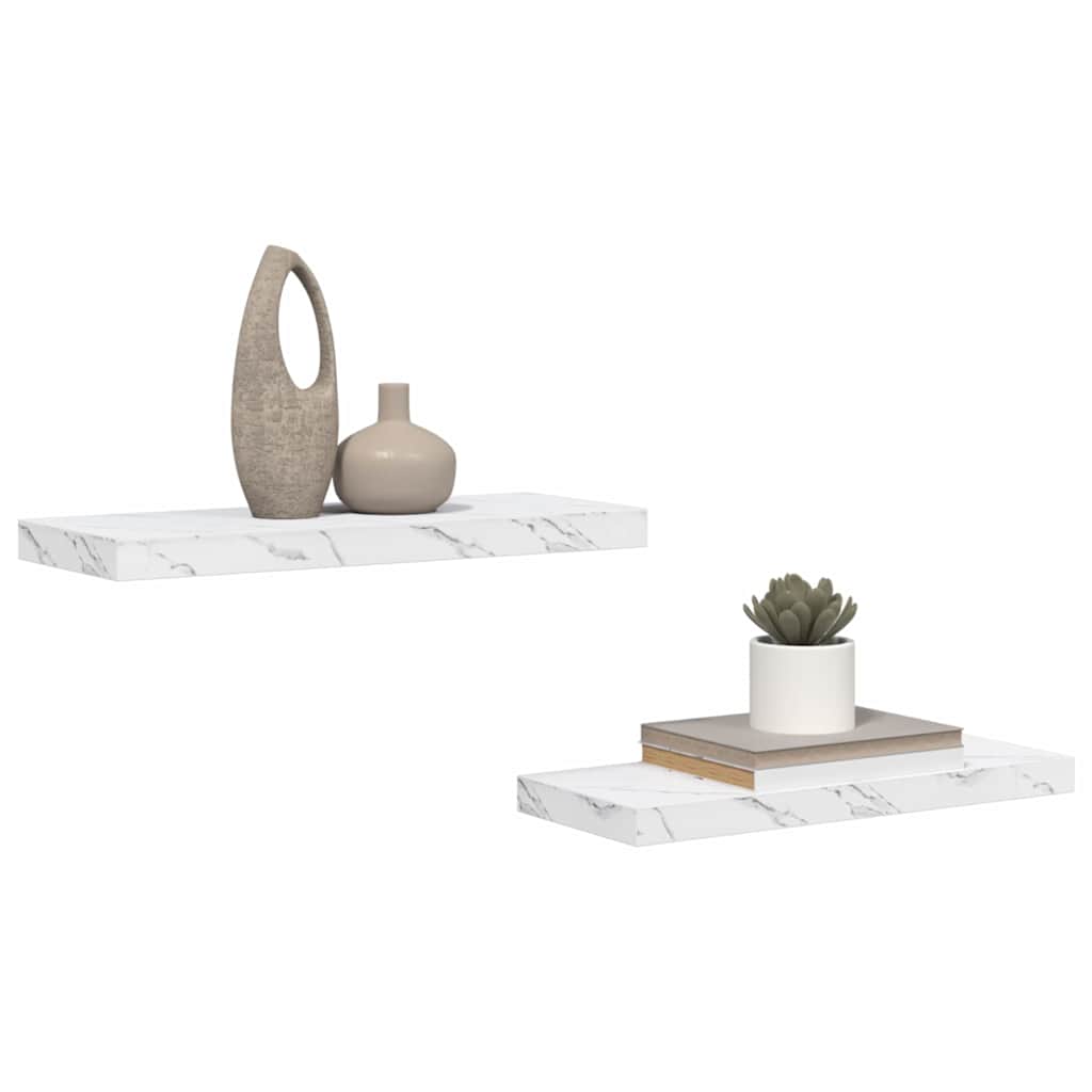 Étagère Murale 2 pcs Marbre blanc 60 x 23,5 x 4 cm - XIOS