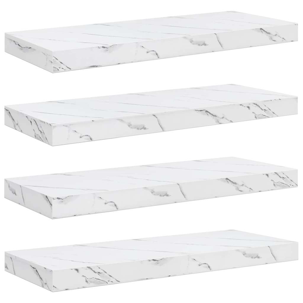 Étagère Murale Montage mural 4 pcs Marbre blanc 60 x 23 x 4 cm - XIOS