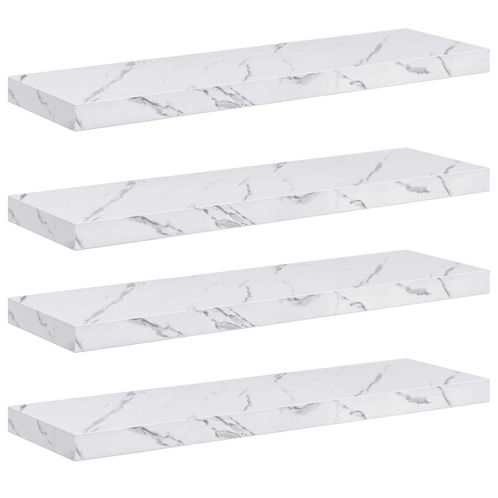 Étagère Murale Montage mural 4 pc Marbre blanc - XIOS