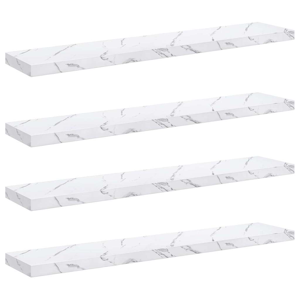 Étagère Murale 4 pcs Marbre blanc 120 x 23,5 x 4 cm - XIOS