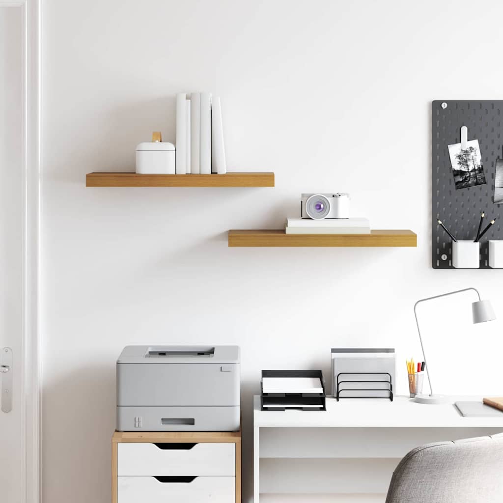 Étagère Murale 2 pcs Beige 60 x 23,5 x 4 cm Bois d'ingénierie - XIOS