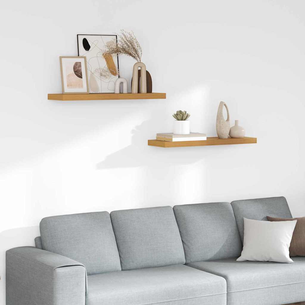 Étagère Murale 2 pcs Beige 80 x 23,5 x 4 cm Bois d'ingénierie - XIOS