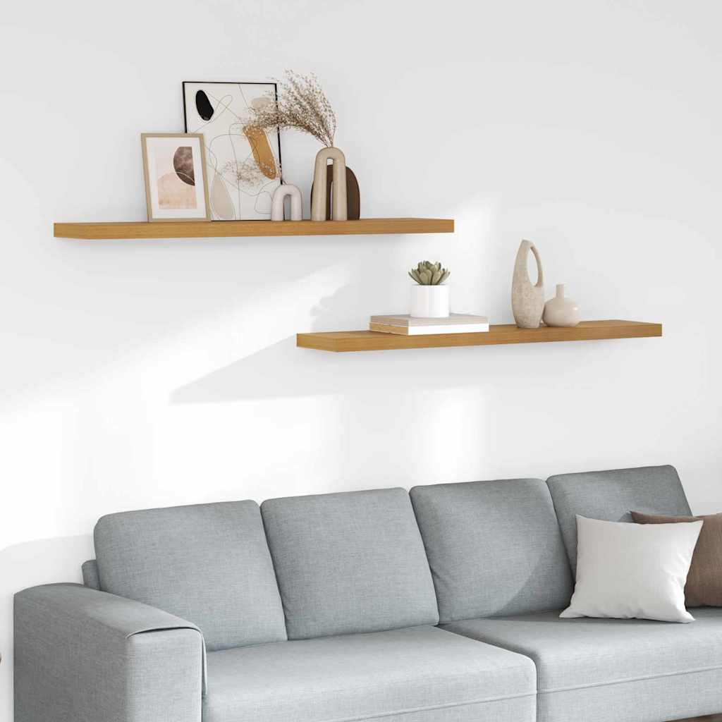 Étagère Murale 2 pcs Beige 120 x 23,5 x 4 cm Bois d'ingénierie - XIOS