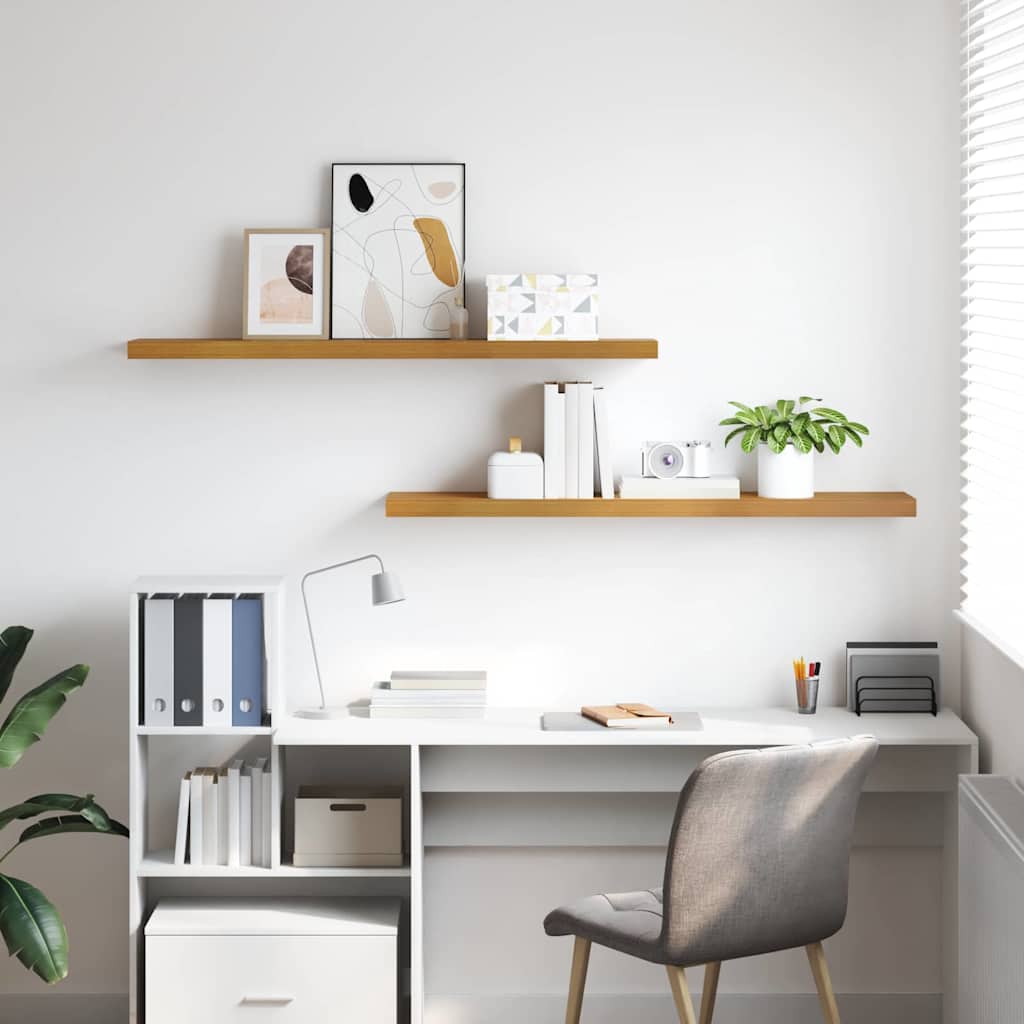 Étagère Murale 2 pcs Beige 120 x 23,5 x 4 cm Bois d'ingénierie - XIOS