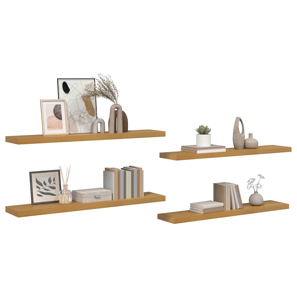 Étagère Murale 4 pcs Beige 120 x 23,5 x 4 cm Bois d'ingénierie - XIOS