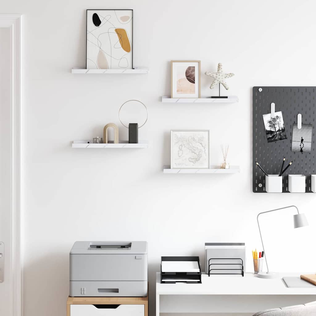 Étagère Murale avec étagère 4 pcs Marbre blanc 40 x 9 x 3 cm - XIOS