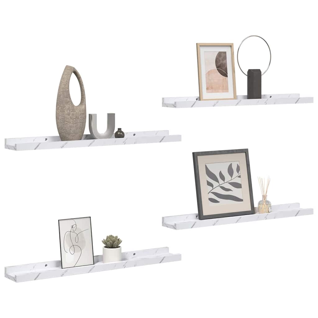 Étagère Murale avec étagère 4 pcs Marbre blanc 40 x 9 x 3 cm - XIOS