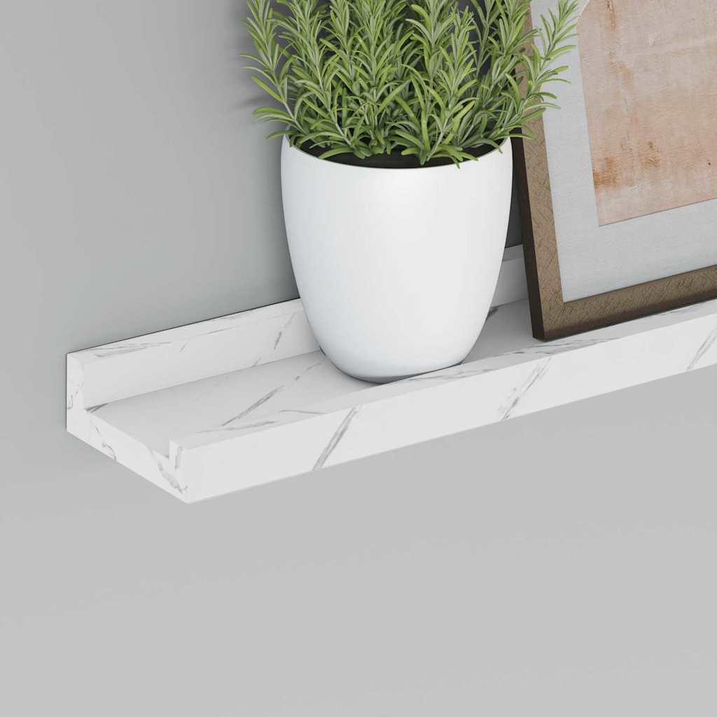 Étagère Murale Montage mural 4 pc Marbre blanc 115 x 9 x 3 cm - XIOS