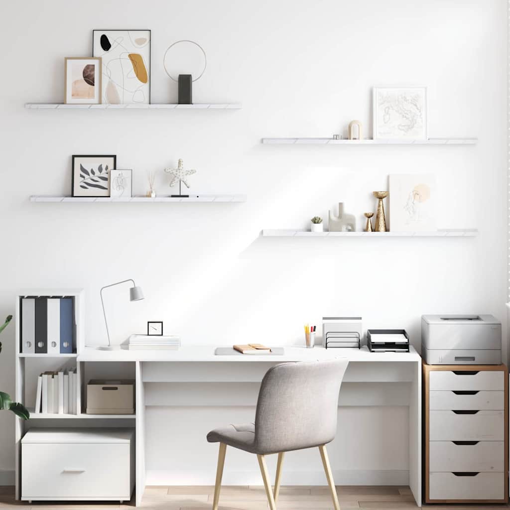 Étagère Murale Montage mural 4 pc Marbre blanc 115 x 9 x 3 cm - XIOS