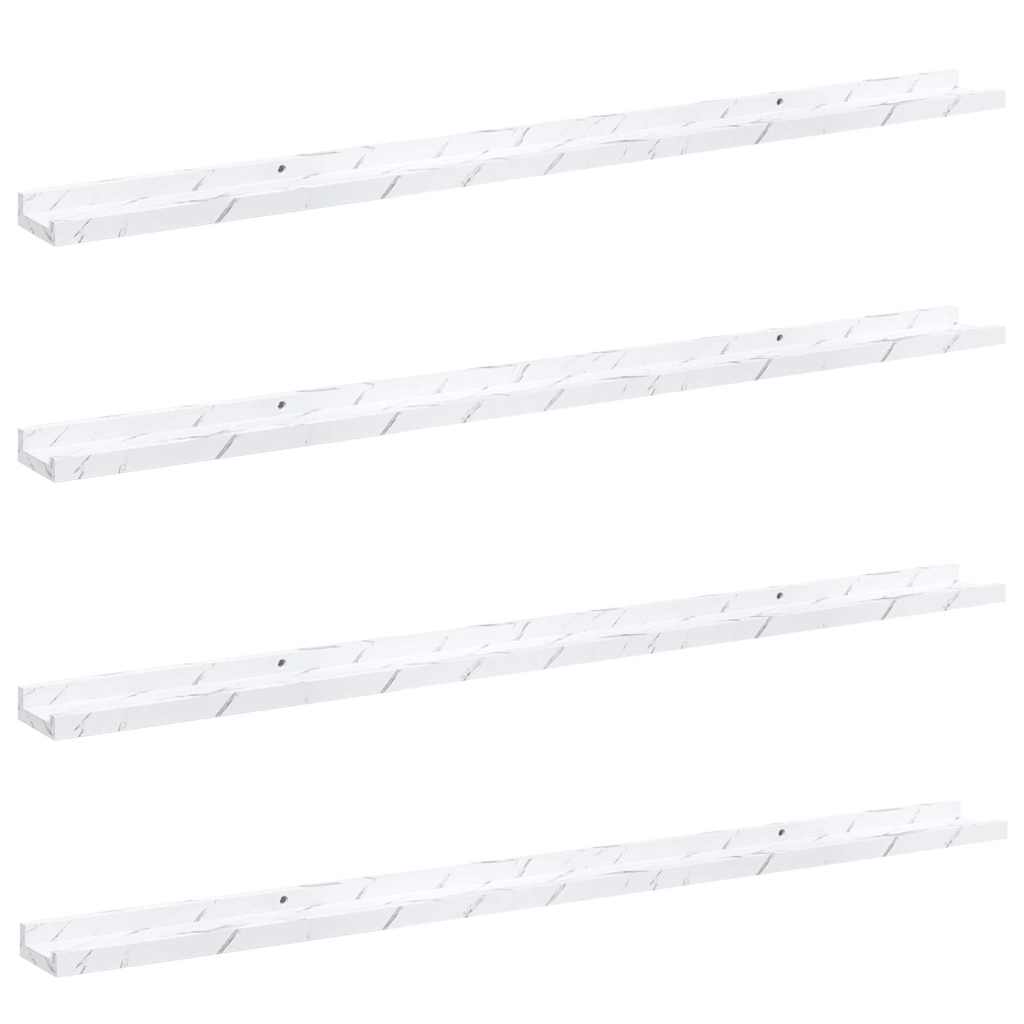 Étagère Murale Montage mural 4 pc Marbre blanc 115 x 9 x 3 cm - XIOS
