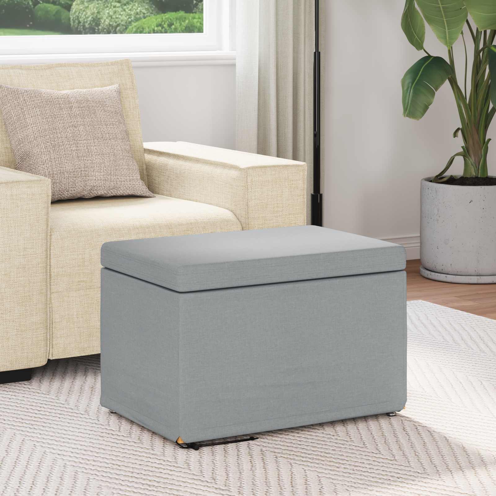 Tabouret Gris clair 61 x 41 x 40 cm Tissu et bois stratifié - XIOS