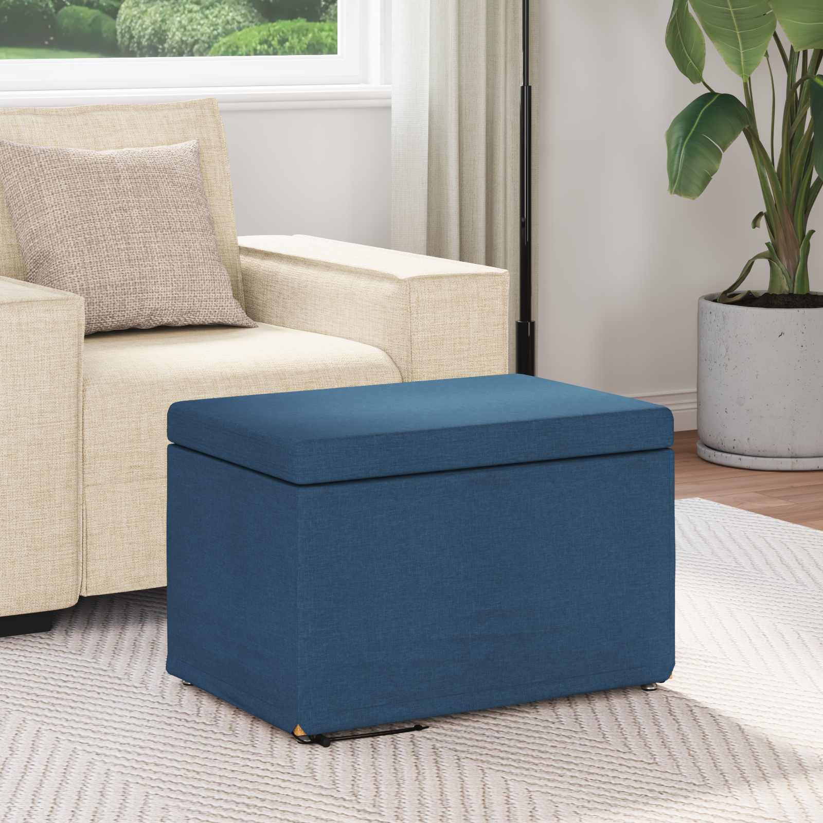 Tabouret Bleu 61 x 41 x 40 cm Tissu et bois stratifié - XIOS