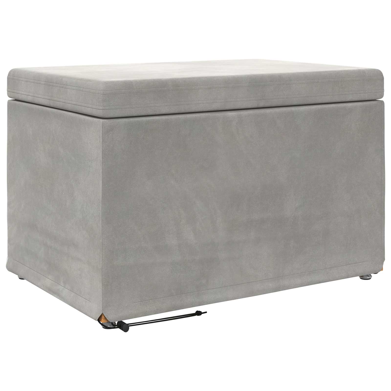 Tabouret Gris clair 61 x 41 x 40 cm Velours et Bois Composite - XIOS