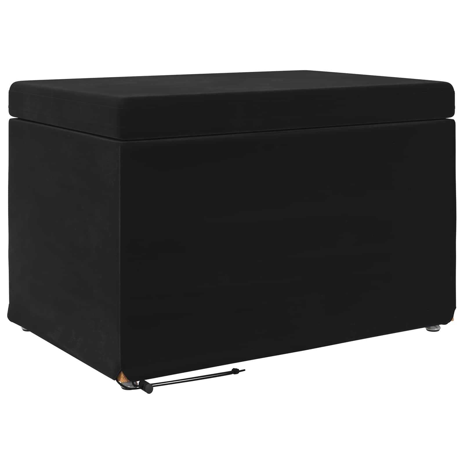 Tabouret Noir 61 x 41 x 40 cm Velours et Bois Composite - XIOS