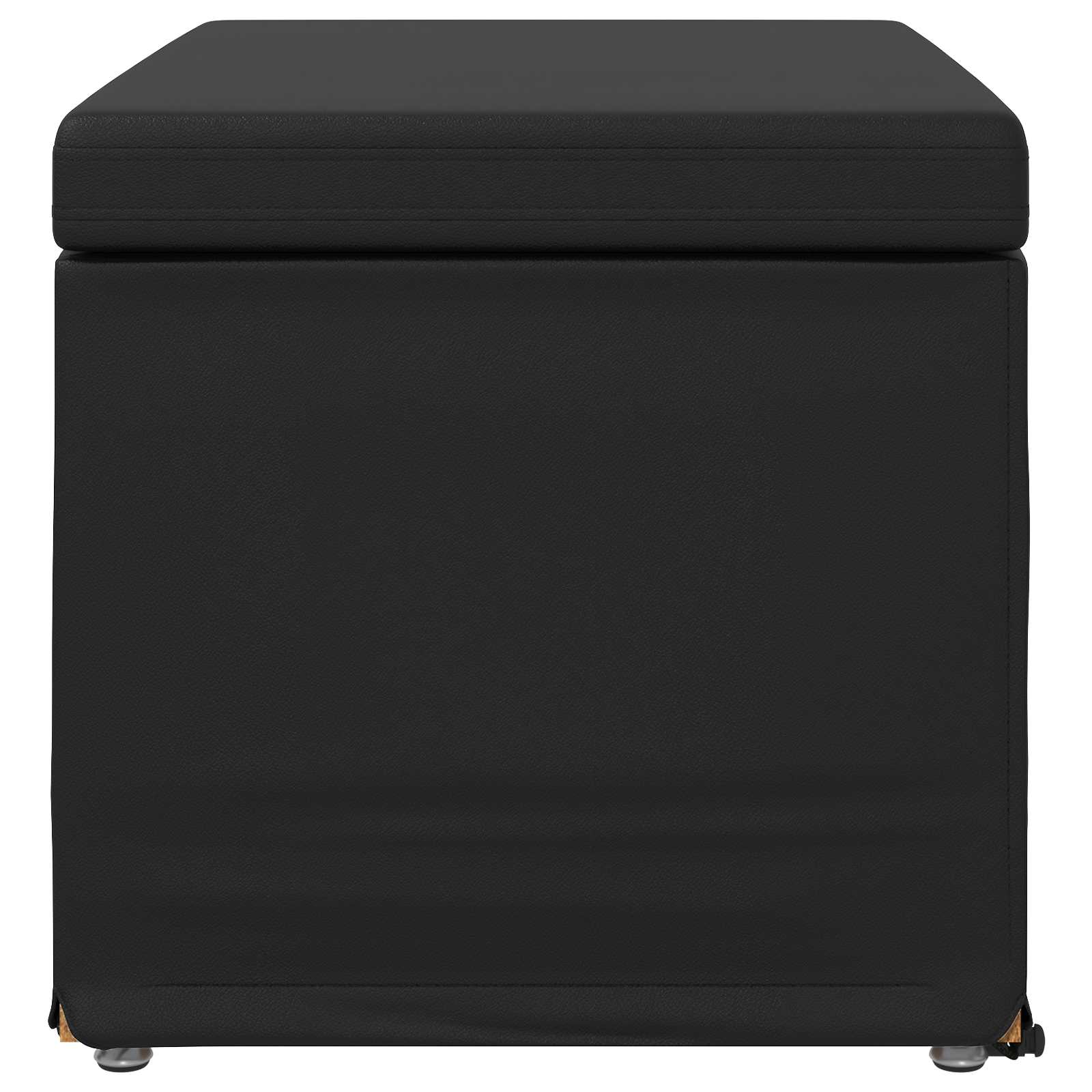 Tabouret Noir Cuir Synthétique et Bois Composite - XIOS