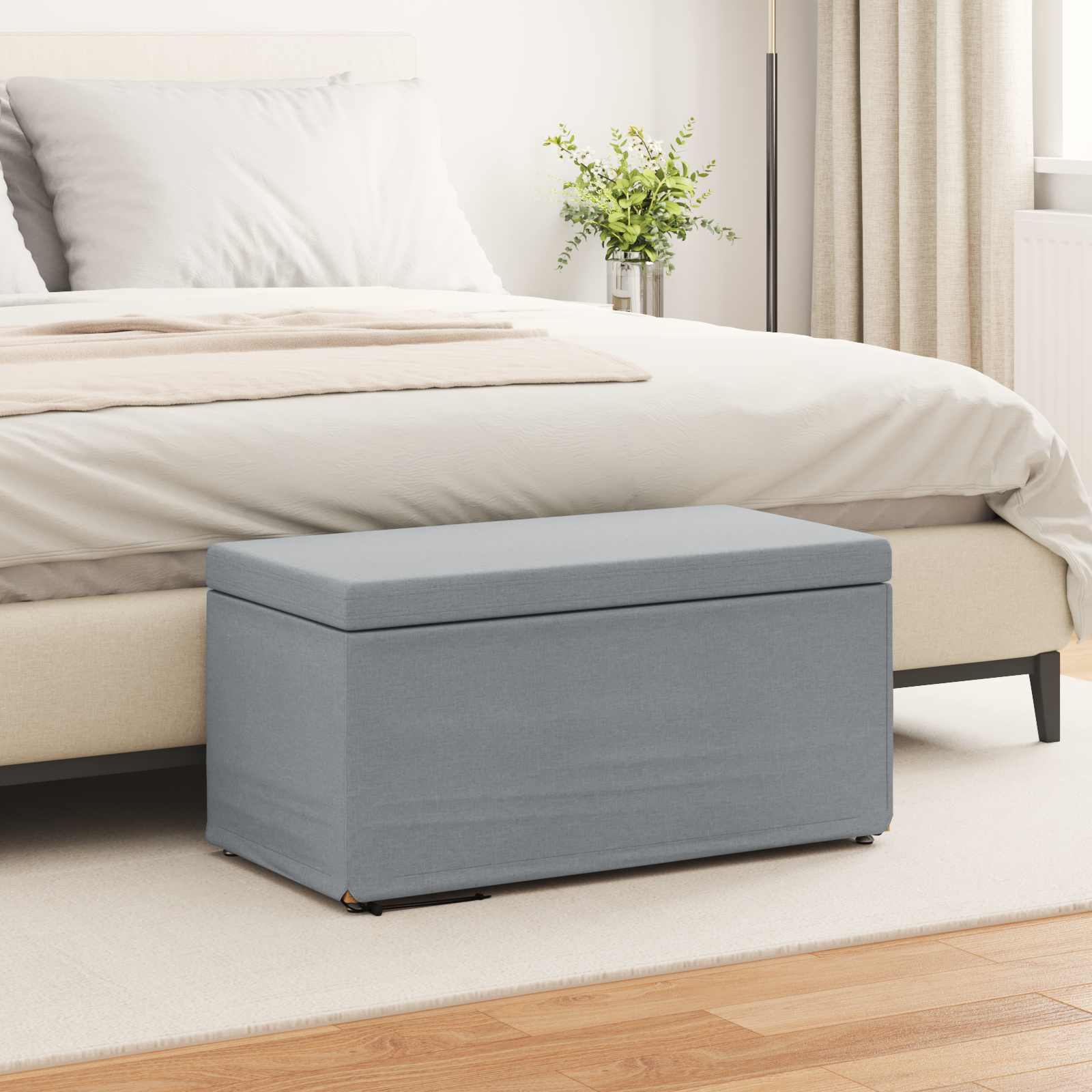 Tabouret Gris clair 81 x 41 x 40 cm Tissu et bois stratifié - XIOS