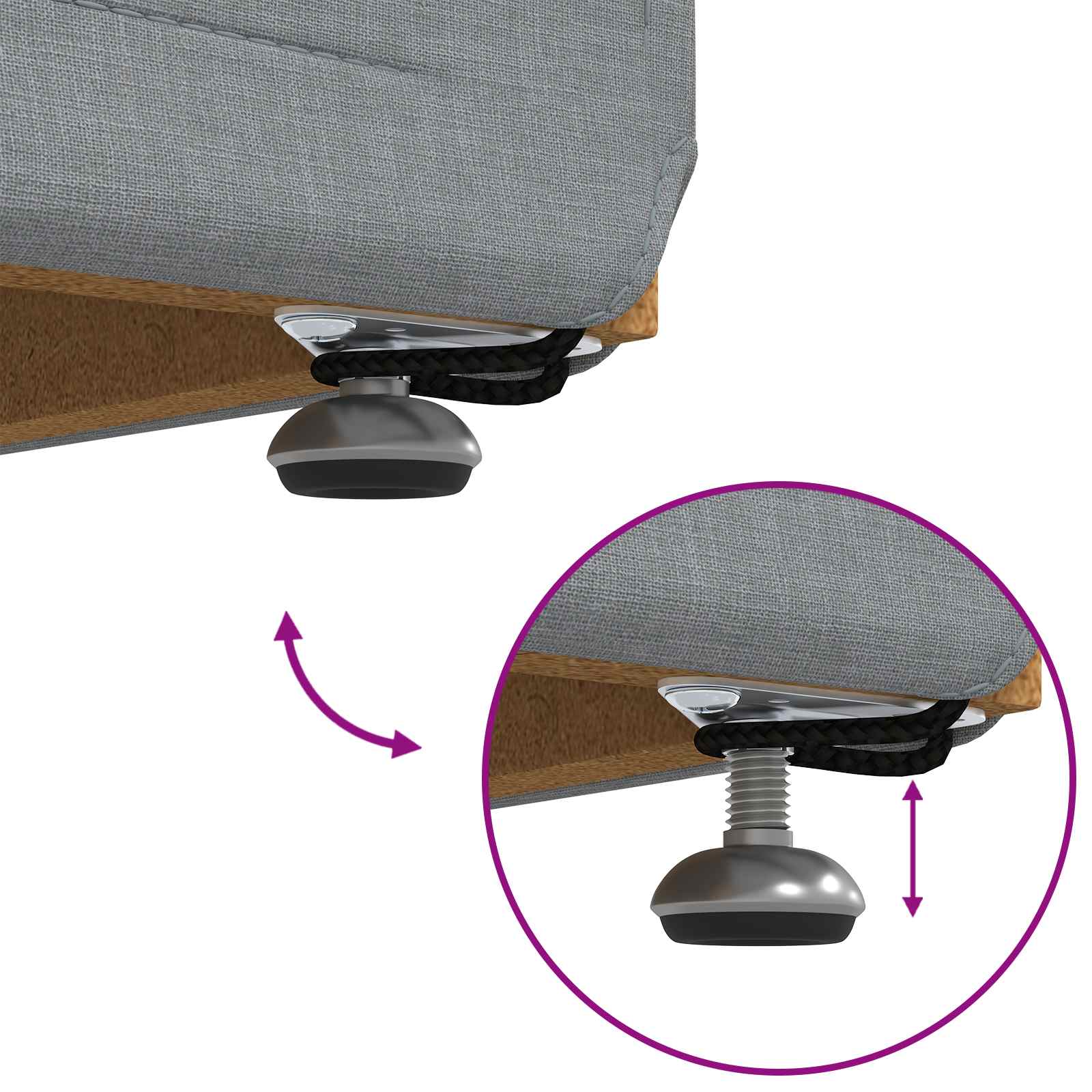 Tabouret Gris clair 81 x 41 x 40 cm Tissu et bois stratifié - XIOS