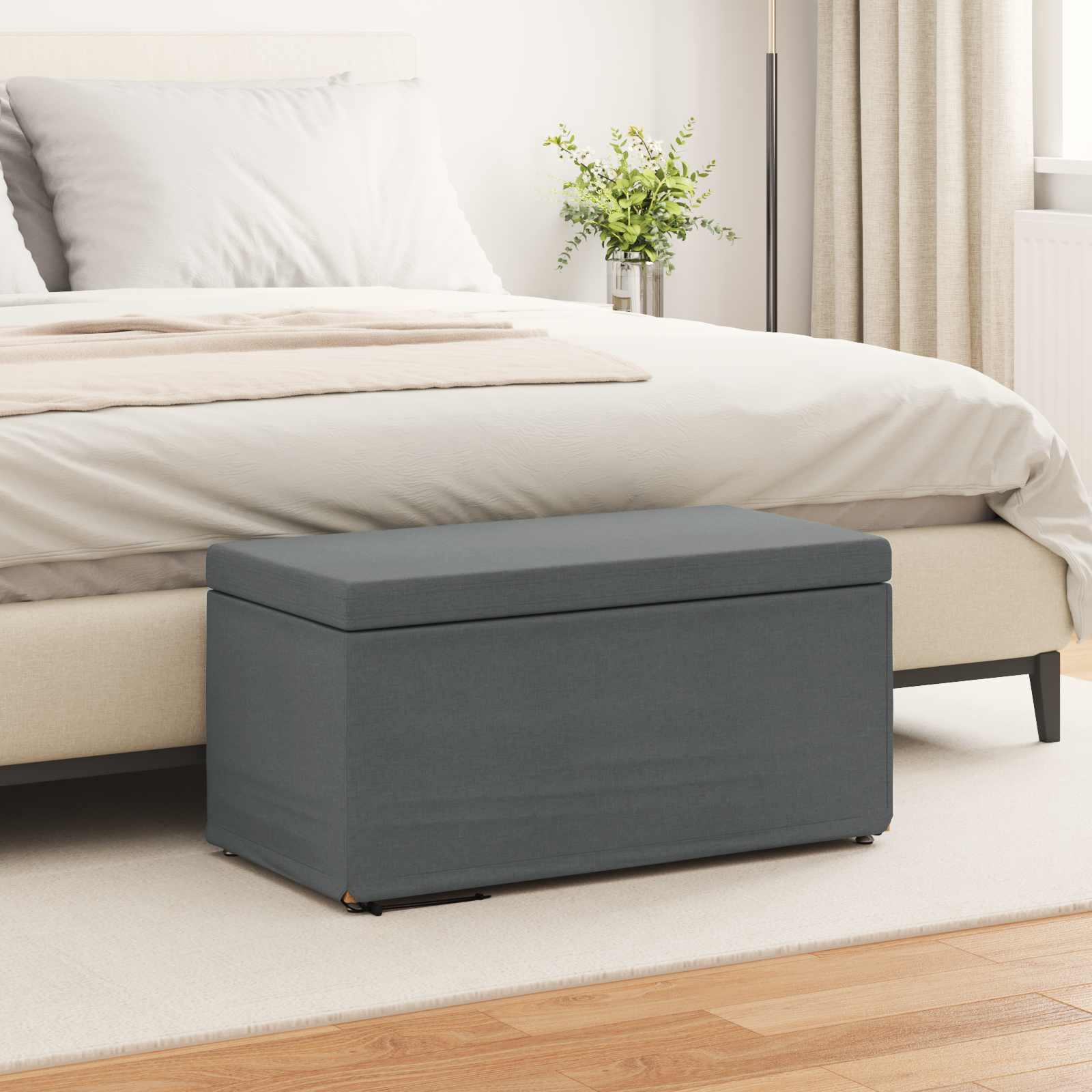 Tabouret Gris foncé 81 x 41 x 40 cm Tissu et bois stratifié - XIOS