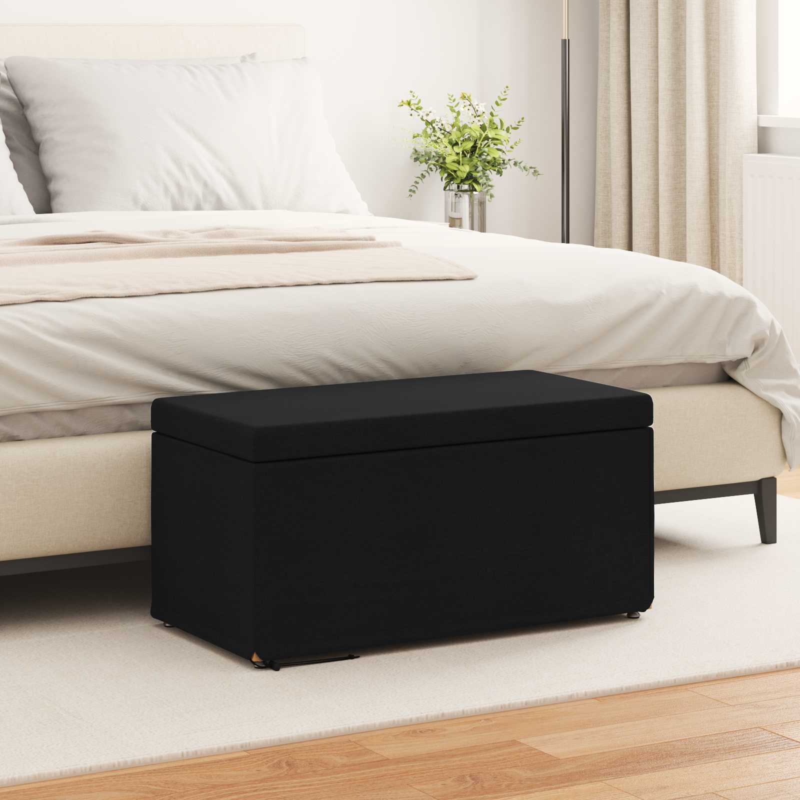 Tabouret Noir 81 x 41 x 40 cm Tissu et bois stratifié - XIOS