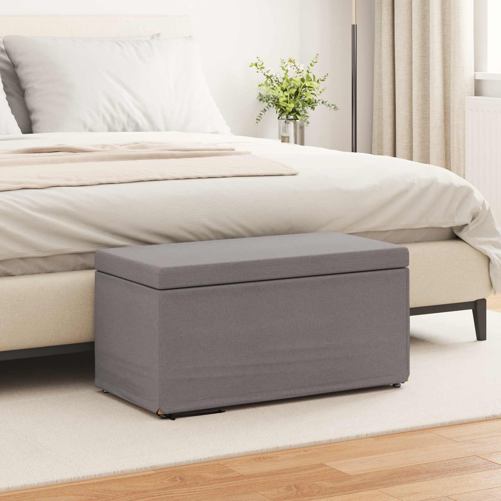 Tabouret Taupe 81 x 41 x 40 cm Tissu et bois stratifié - XIOS