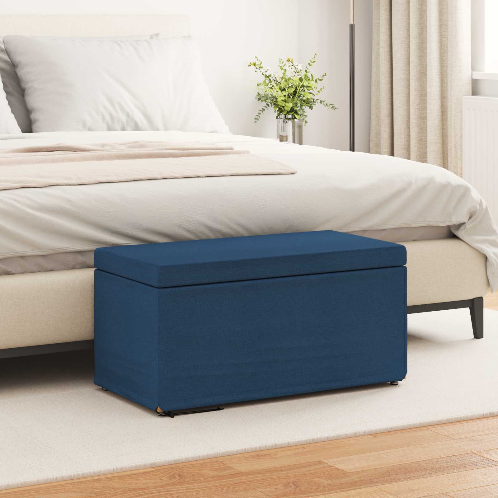 Tabouret Bleu 81 x 41 x 40 cm Tissu et bois stratifié - XIOS