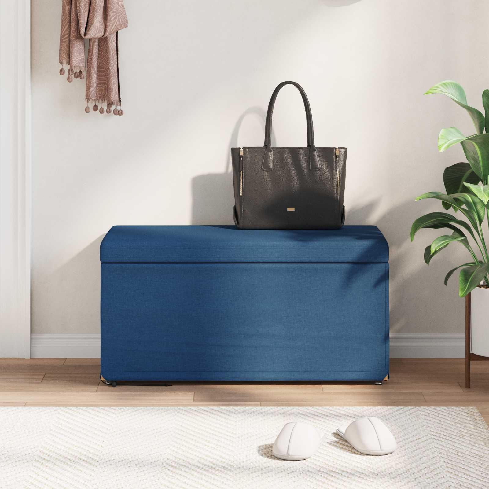 Tabouret Bleu 81 x 41 x 40 cm Tissu et bois stratifié - XIOS