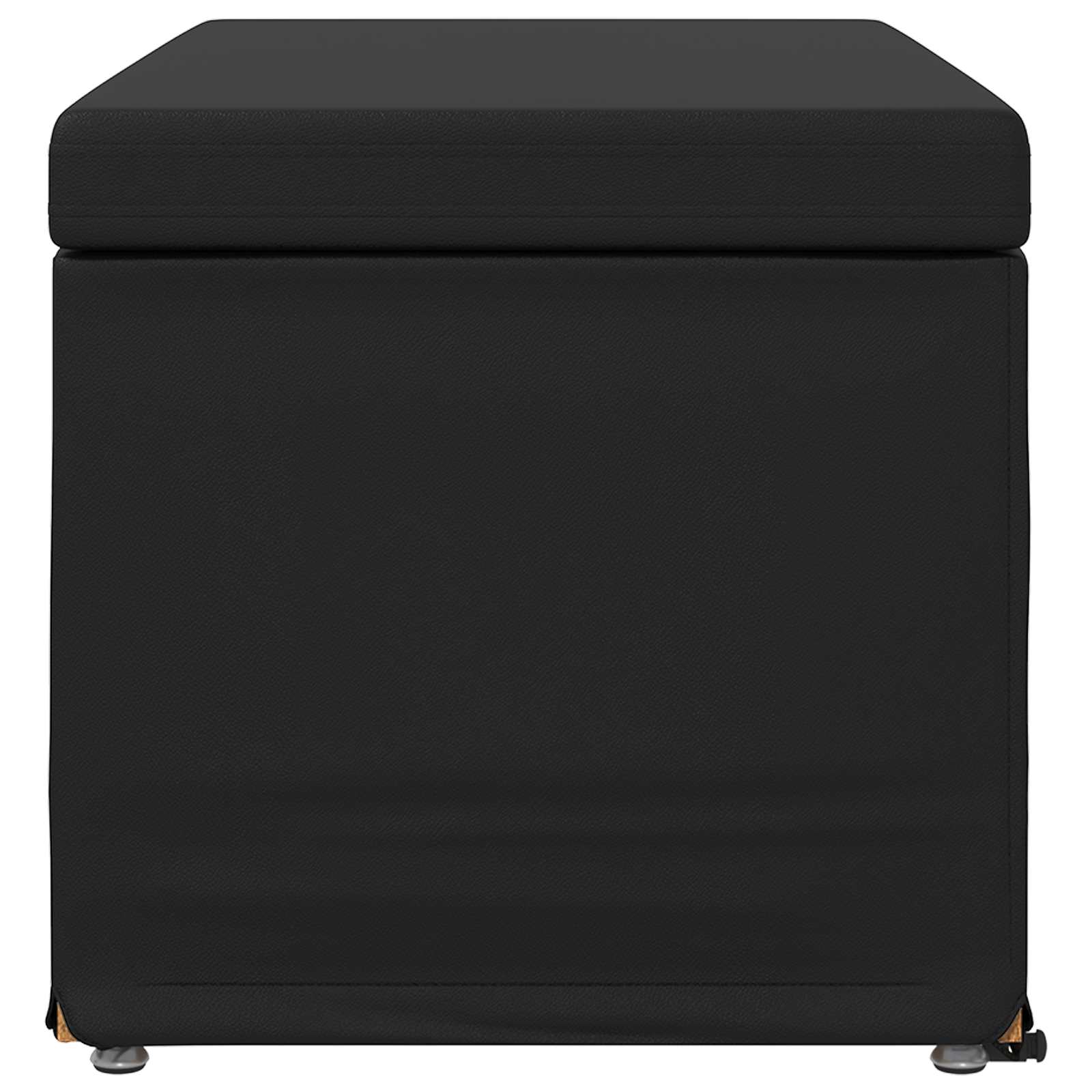 Tabouret Noir Cuir Synthétique et Bois Composite - XIOS